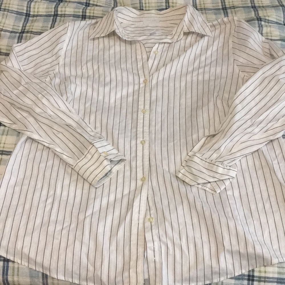 Charter Club Woman Pinstriped Button-Down
